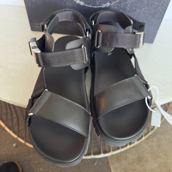 Prada‎ Nastro Black Canvas and Leather Tape Men\'s Sandal, 10.5 - - 2x3055 main image 12